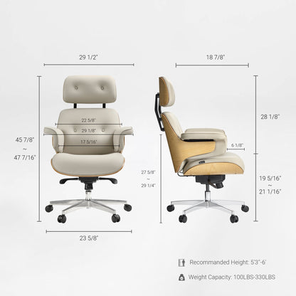 Sollievo Mathias Napa Leather Executive Office Chair