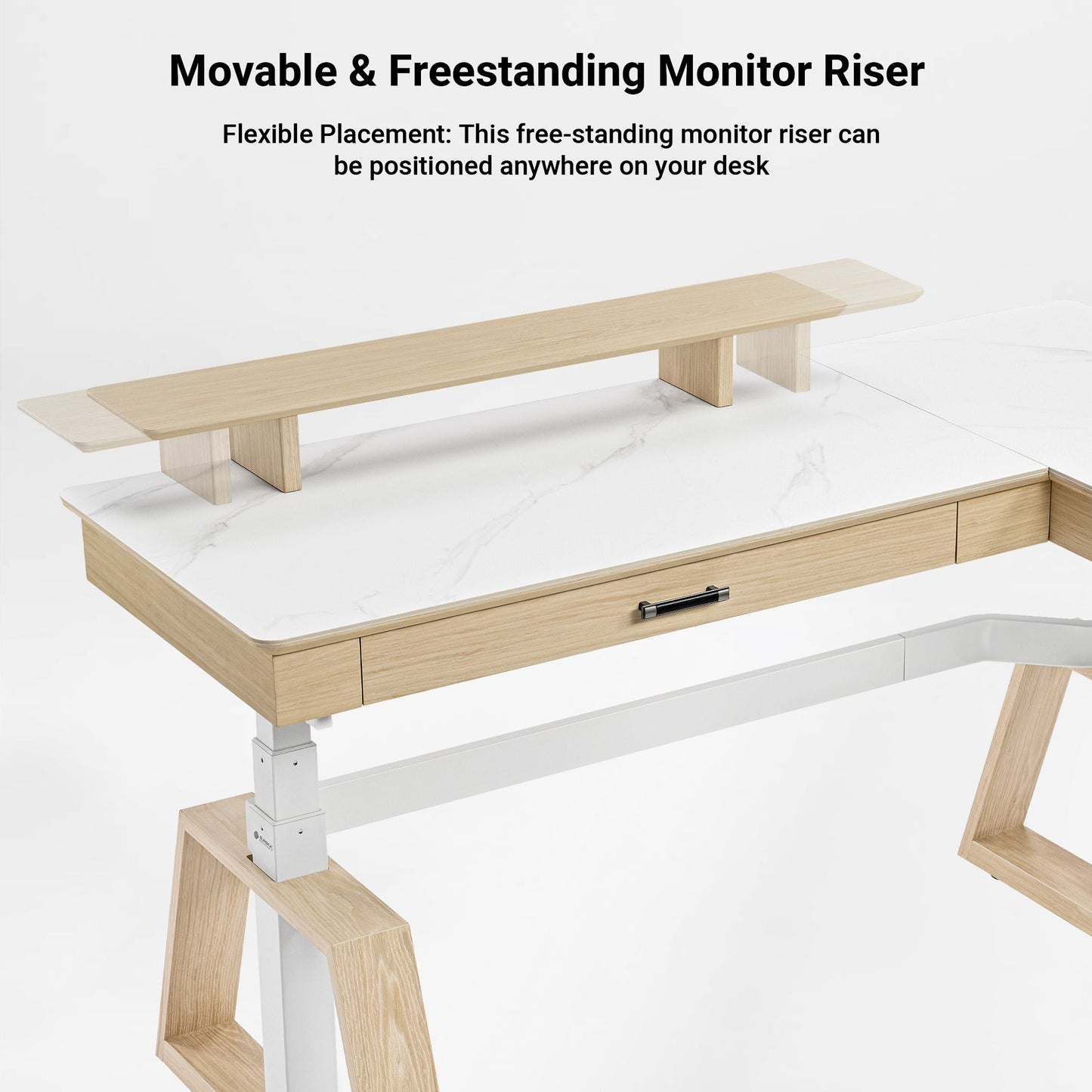 Sollievo Ark Pro L-Shaped Standing Desk (Sintered Stone, 63x23)