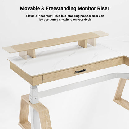 Sollievo Ark Pro L-Shaped Standing Desk (Sintered Stone, 63x23)