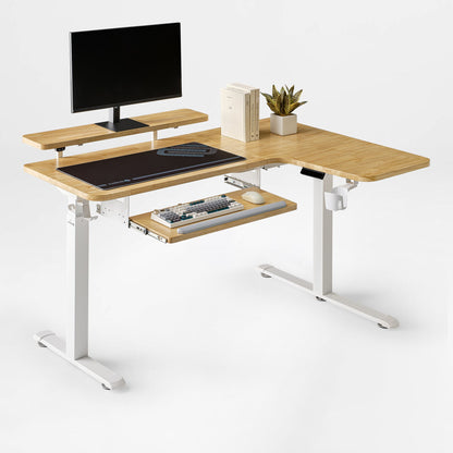 Sollievo L-Shaped Standing Desk with Accessories Set (60x23)