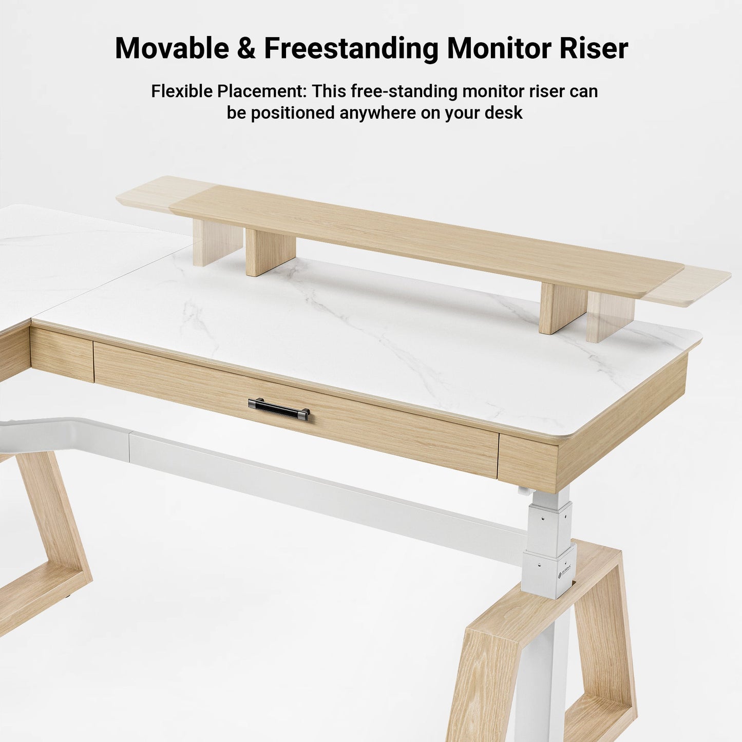 Sollievo Ark Pro L-Shaped Standing Desk (Sintered Stone, 63x23)