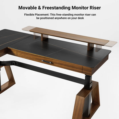 Sollievo Ark Pro L-Shaped Standing Desk (Sintered Stone, 63x23)