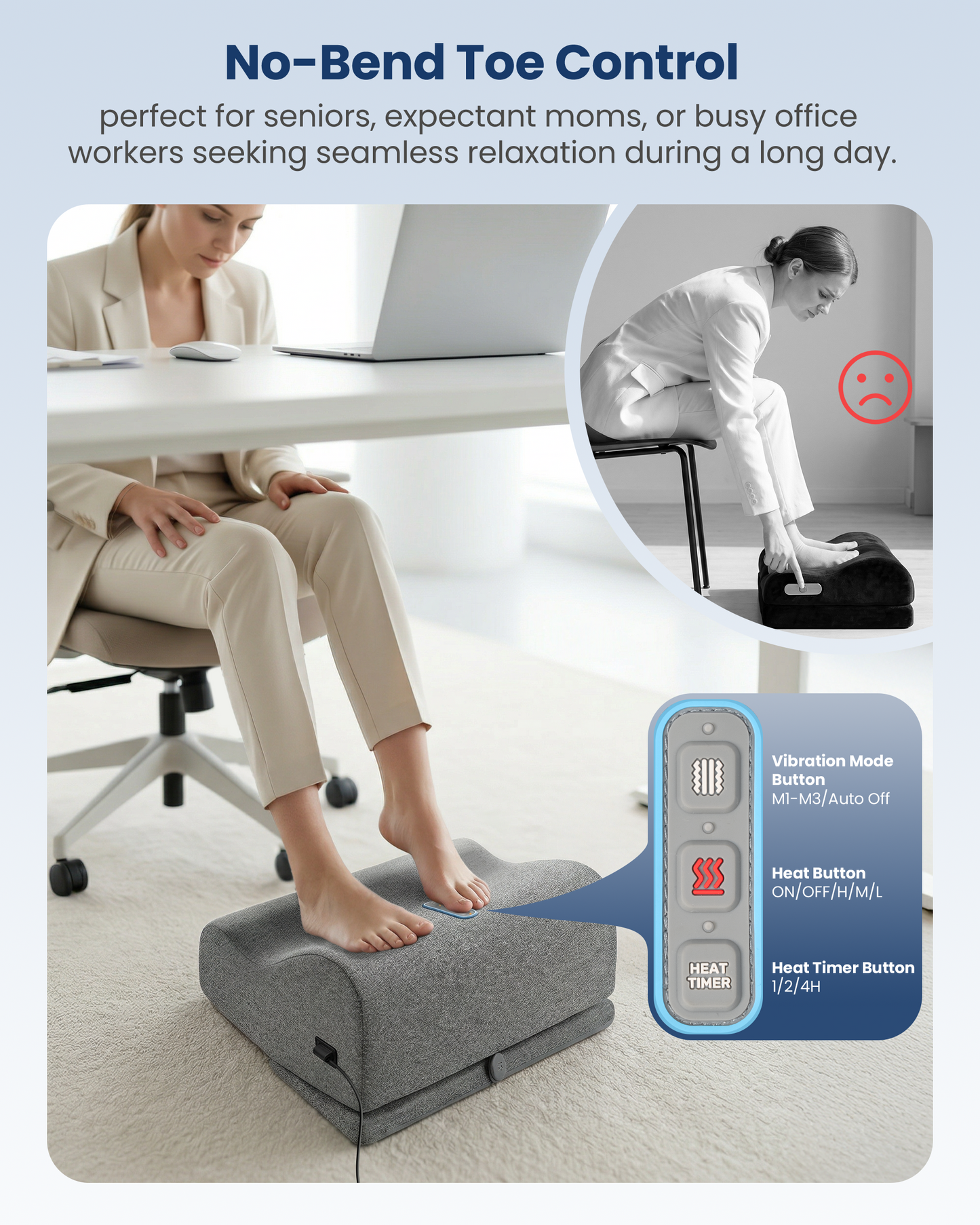Sollievo Heated Vibration Footrest for Under-Desk Comfort