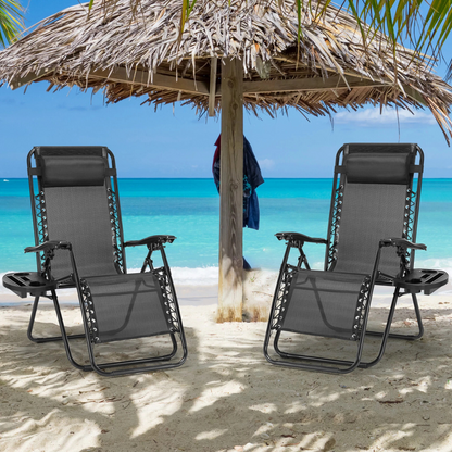 Sollievo Zero Gravity Reclining Patio Chairs – 2 Set