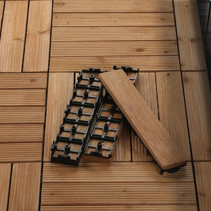 Sollievo Interlocking Outdoor Patio Wood Flooring Deck Tiles (27-Piece Set)