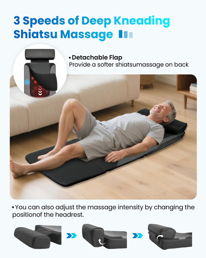 Sollievo Shiatsu Full Body Massage Mat with Heat, Back Massage Pad