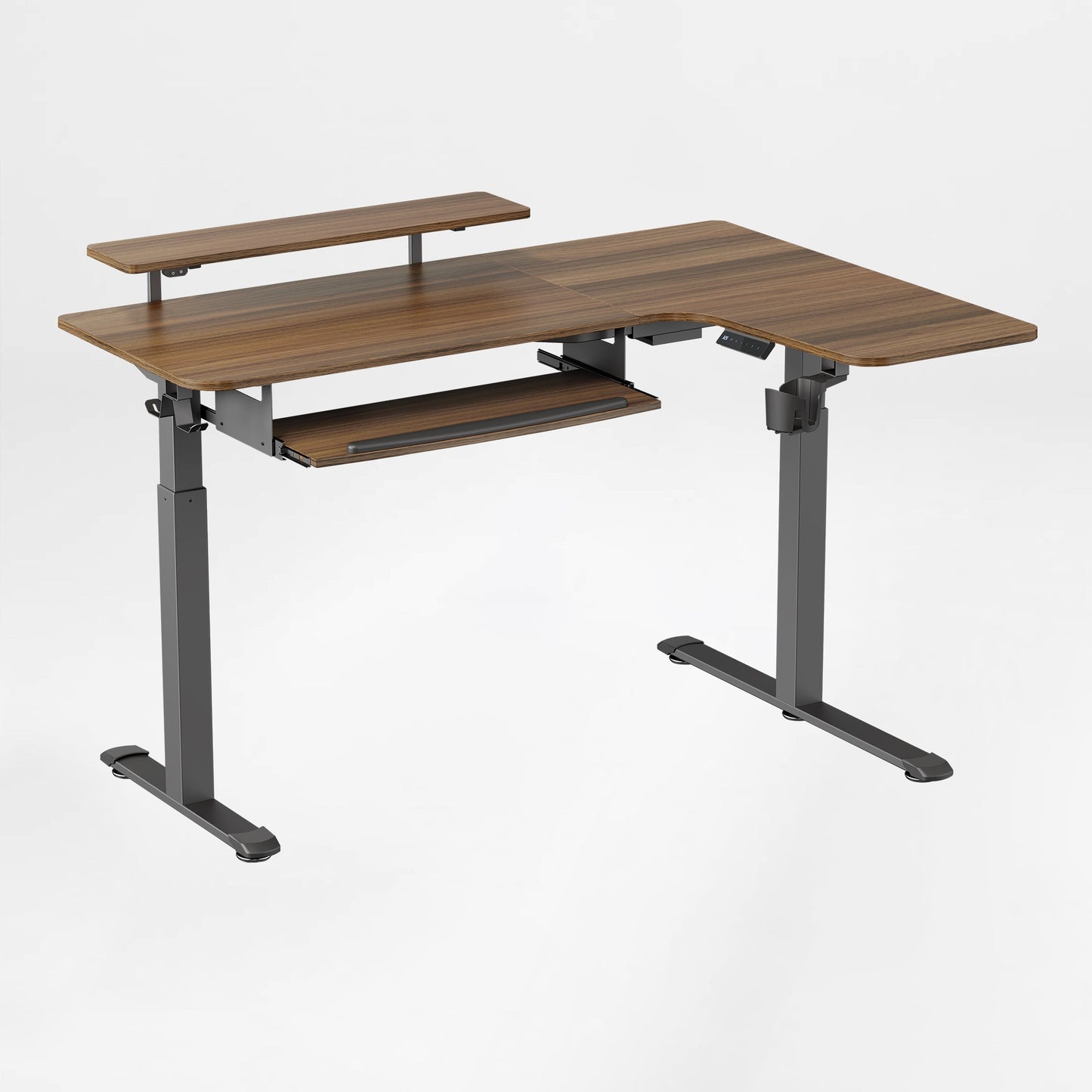 Sollievo L-Shaped Standing Desk with Accessories Set (60x23)