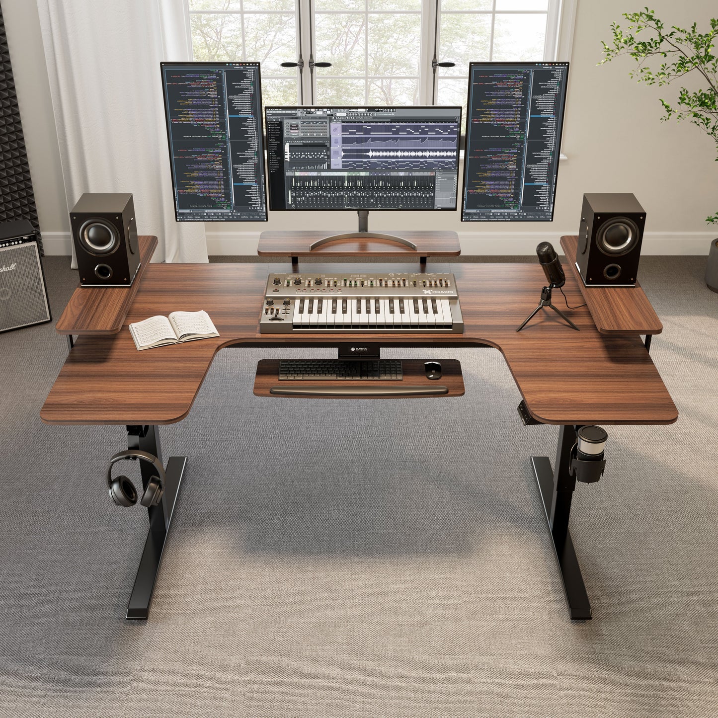 Sollievo U-Shaped Standing Desk with Accessories Set (74x23)