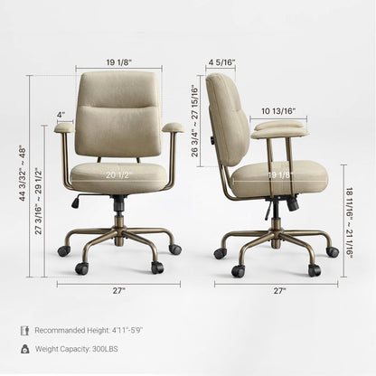 Sollievo Becky Vintage-Inspired Home Office Chair