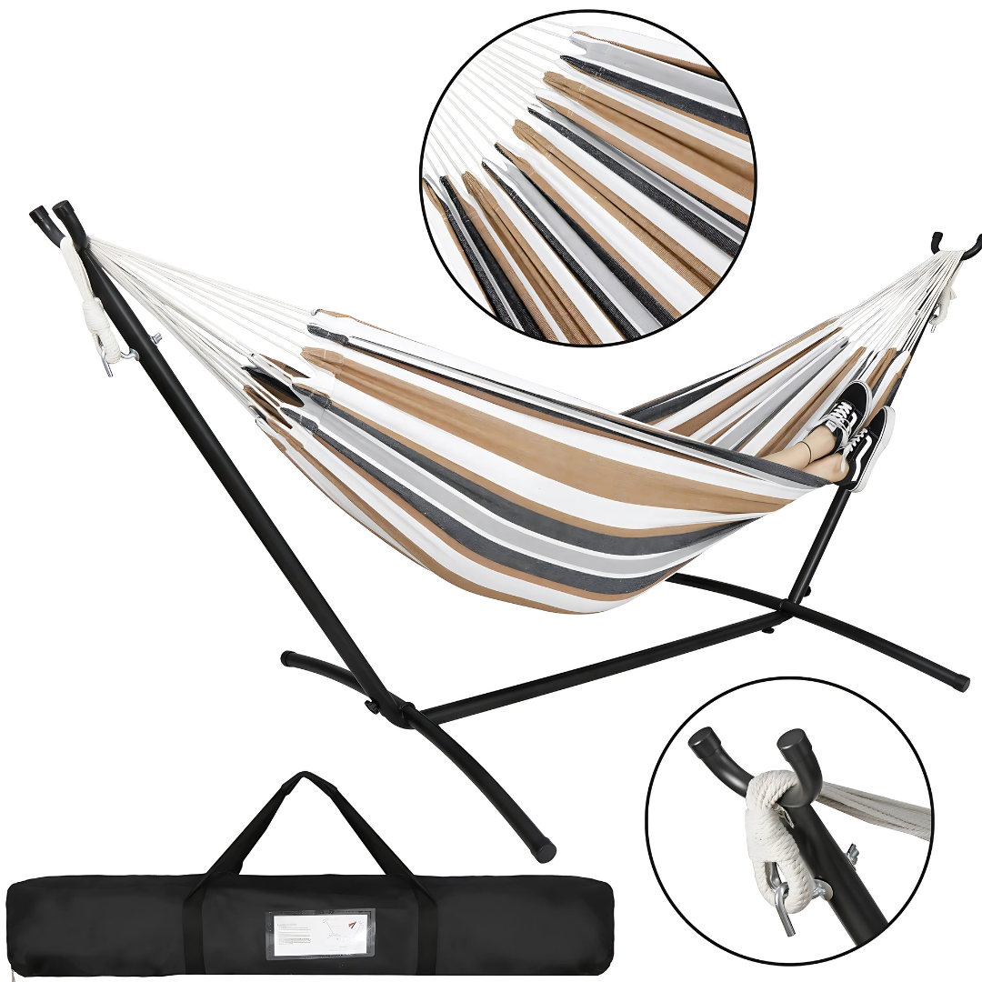 Sollievo Heavy-Duty 9FT Hammock with Stand