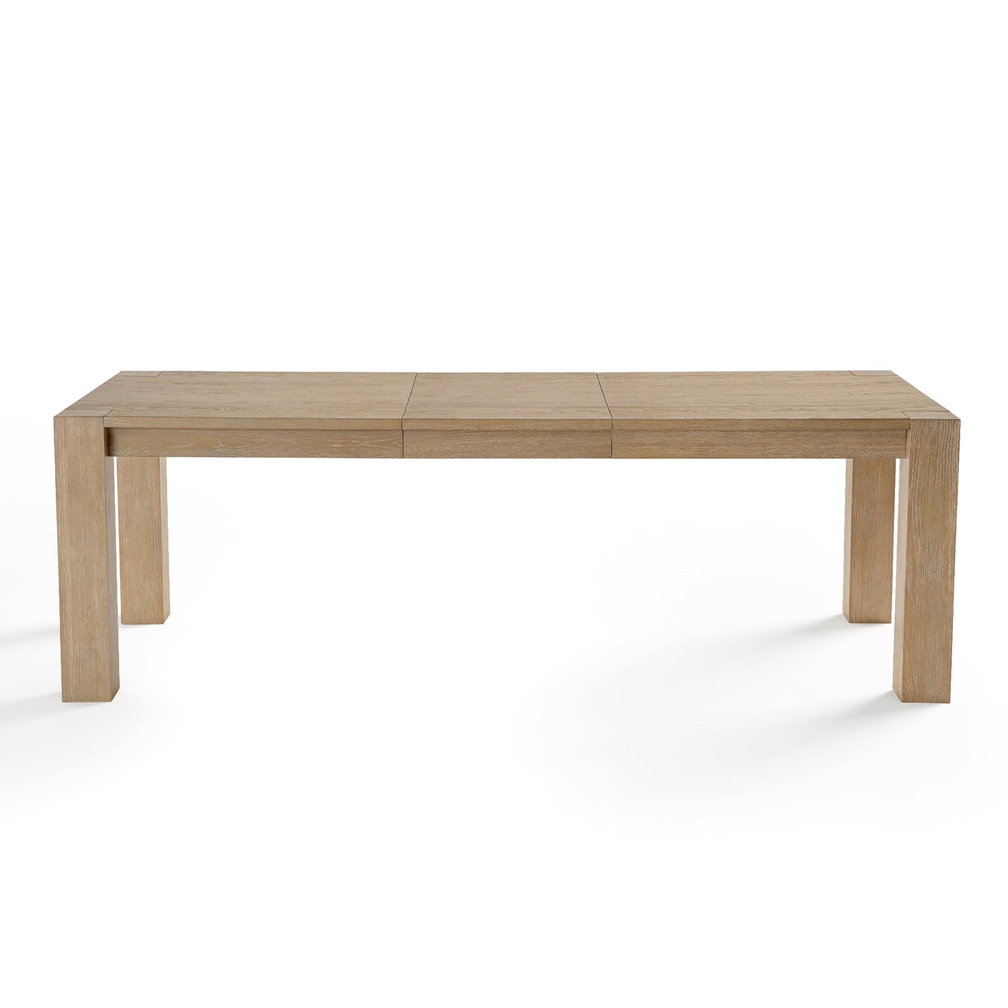 Edora Oak Extendable Dining Table in Light Oak Veneer, Minimalist Design, Extends for More Space in Modern Dining Room.