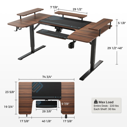 Eureka Ergonomic U-Shaped Standing Desk in Wood Finish, Max Load 220 Lbs, Ergonomic Workspace.
