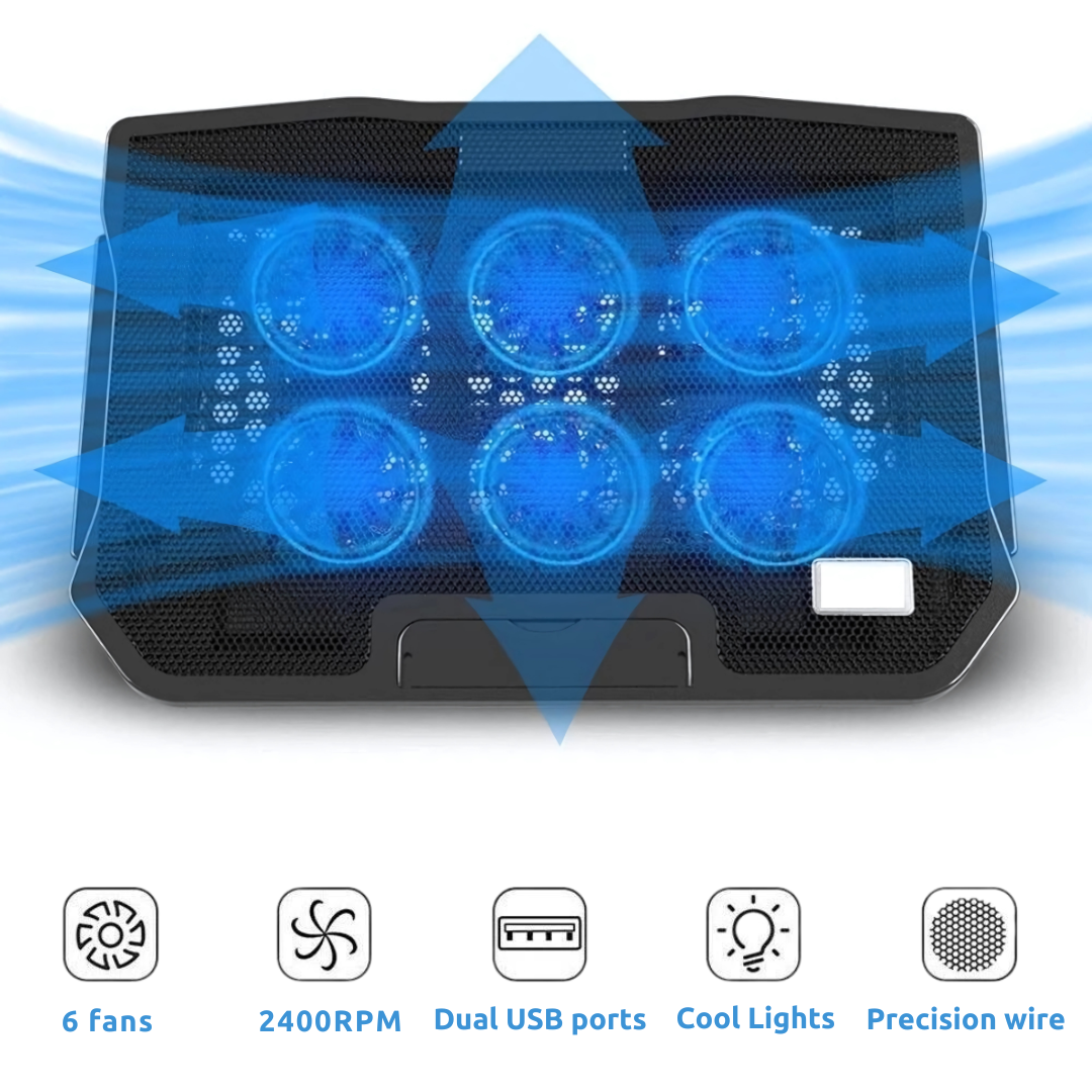 Sollievo 6-Fan Laptop Cooling Pad