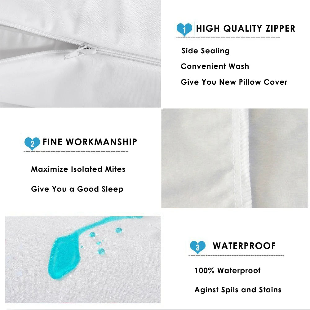Sollievo Zippered Waterproof Pillow Protector