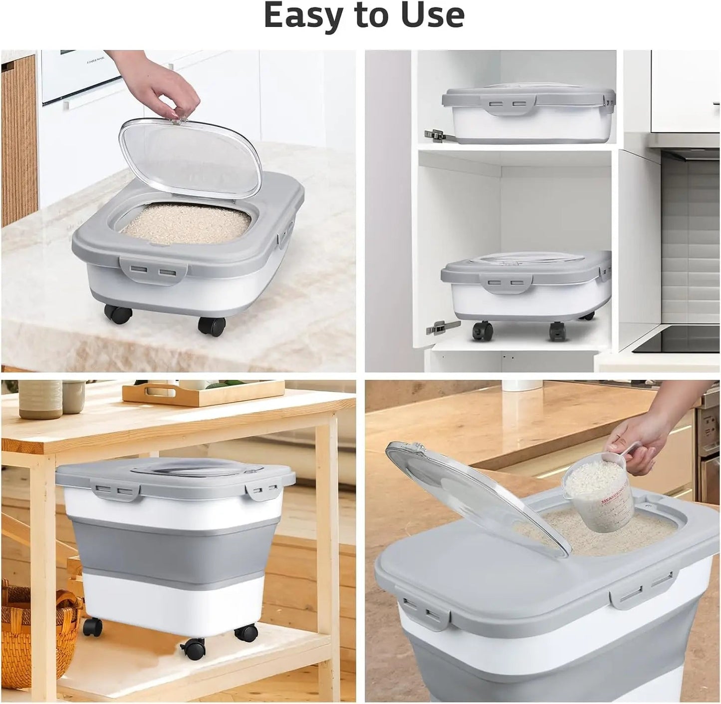 Sollievo Foldable Rolling Food Storage Container