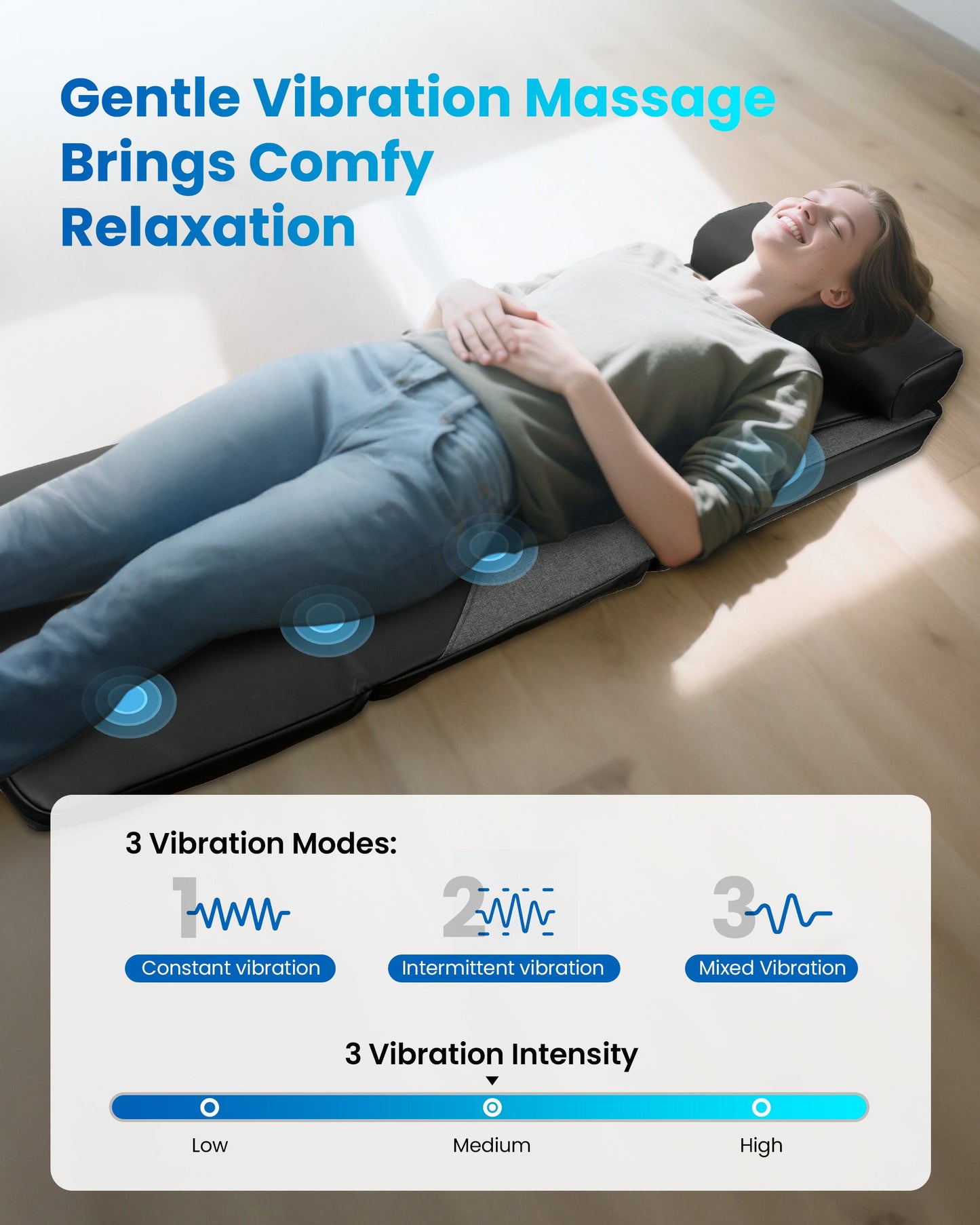 Sollievo Shiatsu Full Body Massage Mat with Heat, Back Massage Pad