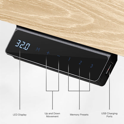 Eureka Ergonomic Standing Desk Control Panel, Height Adjustable With Memory Presets.