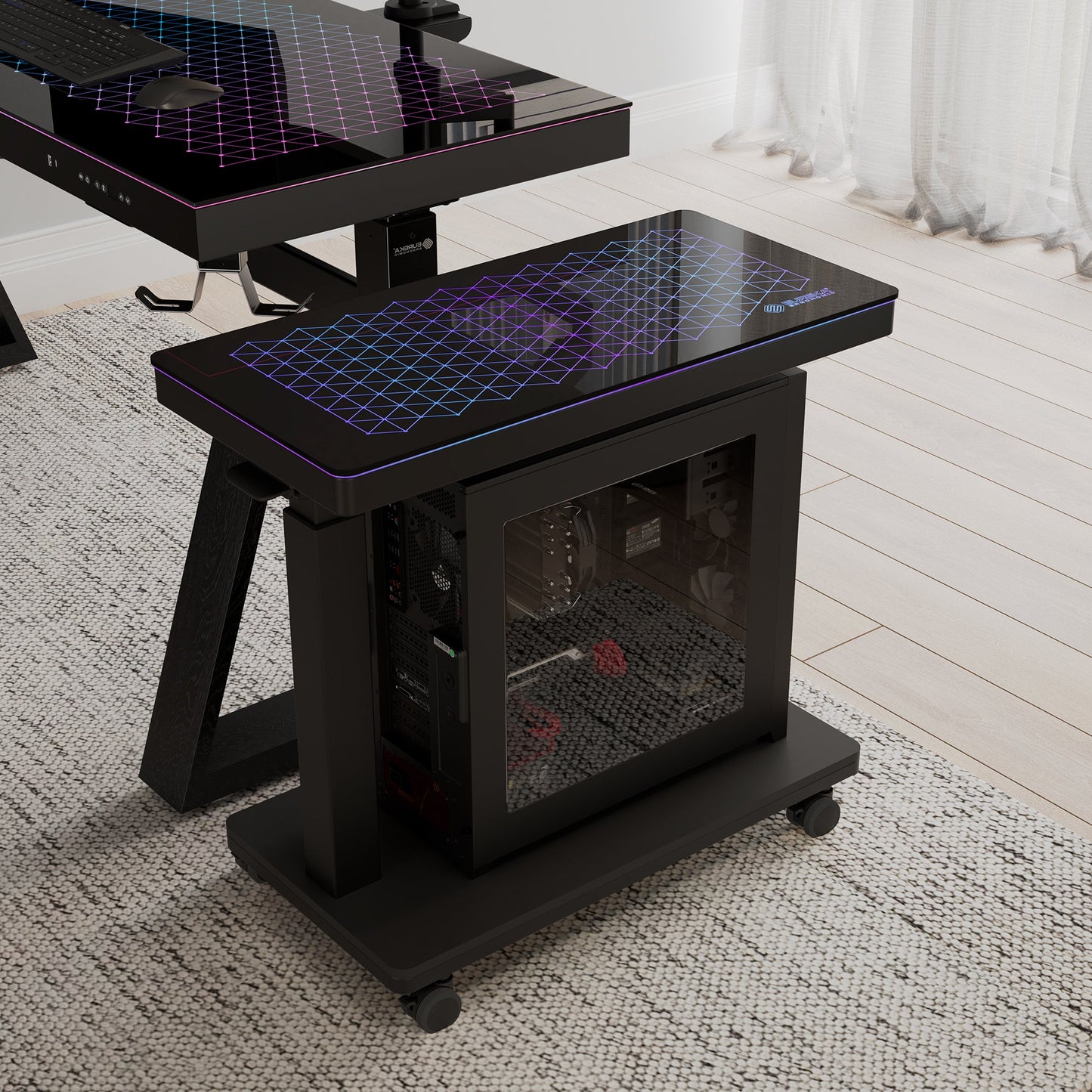 Sollievo Height-Adjustable Illuminated Panel CPU Cart