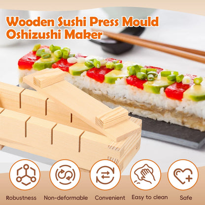 Sollievo Handcrafted Wooden Sushi Maker Press Mold