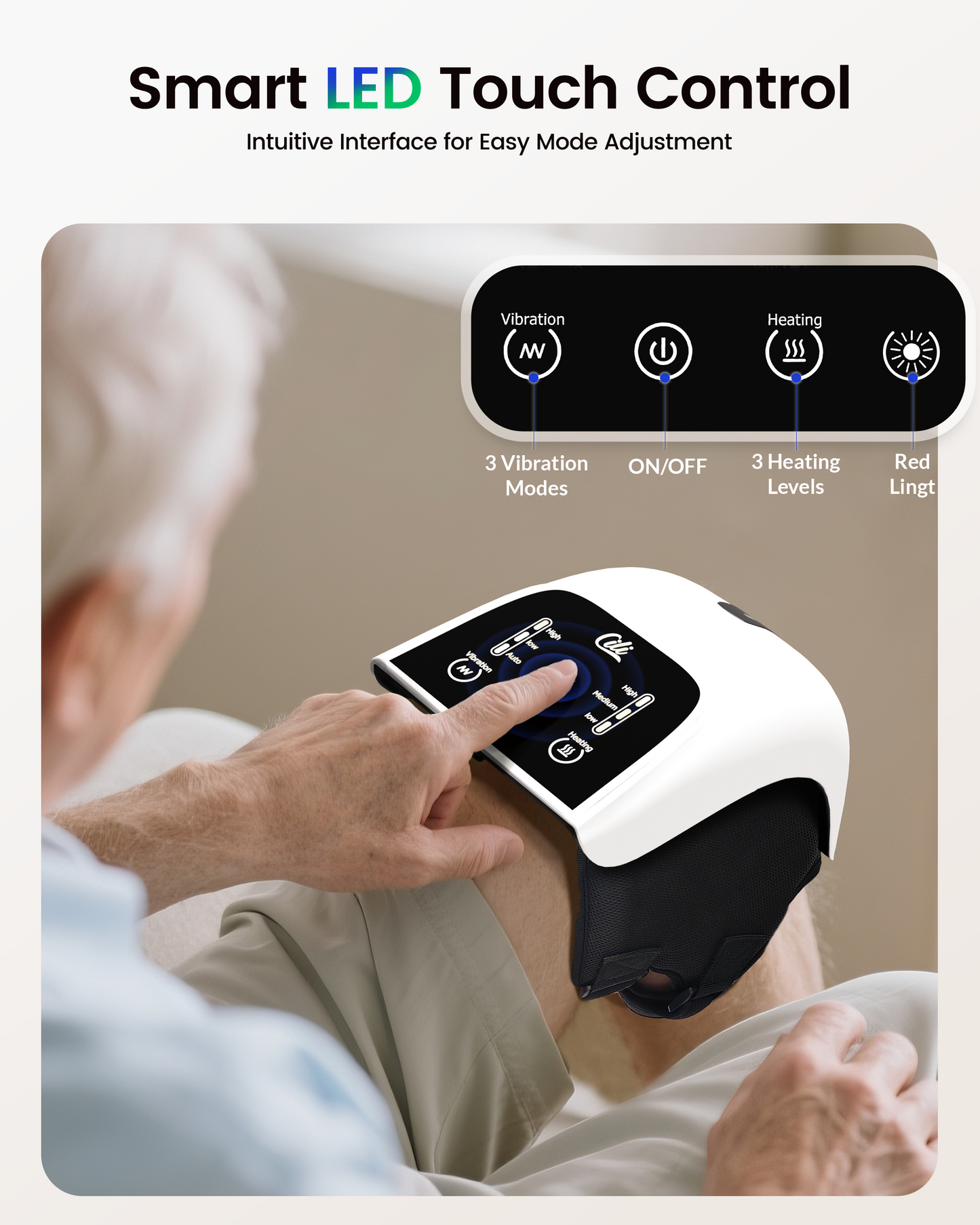 Sollievo Cordless Knee Wrap with Heat, Vibration & LED Light