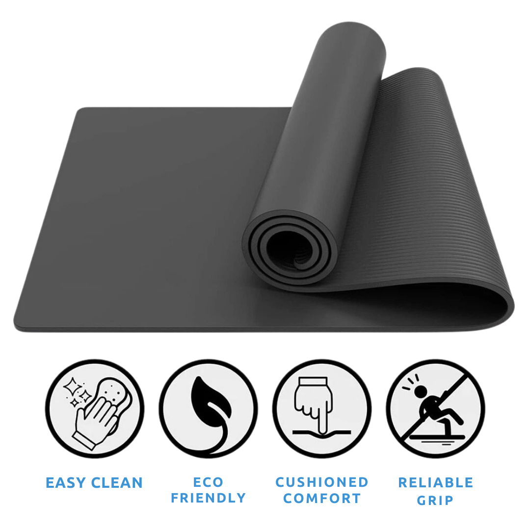 Sollievo Thick Non-Slip Yoga Mat with Strap