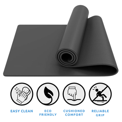 Sollievo Thick Non-Slip Yoga Mat with Strap