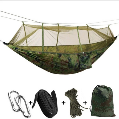 Sollievo Rugged Camping Hammock with Mosquito Net