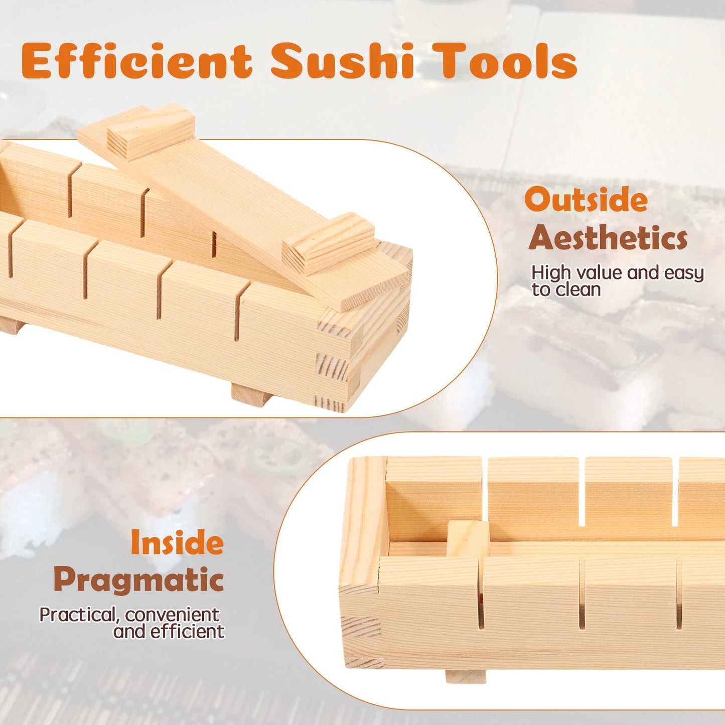 Sollievo Handcrafted Wooden Sushi Maker Press Mold