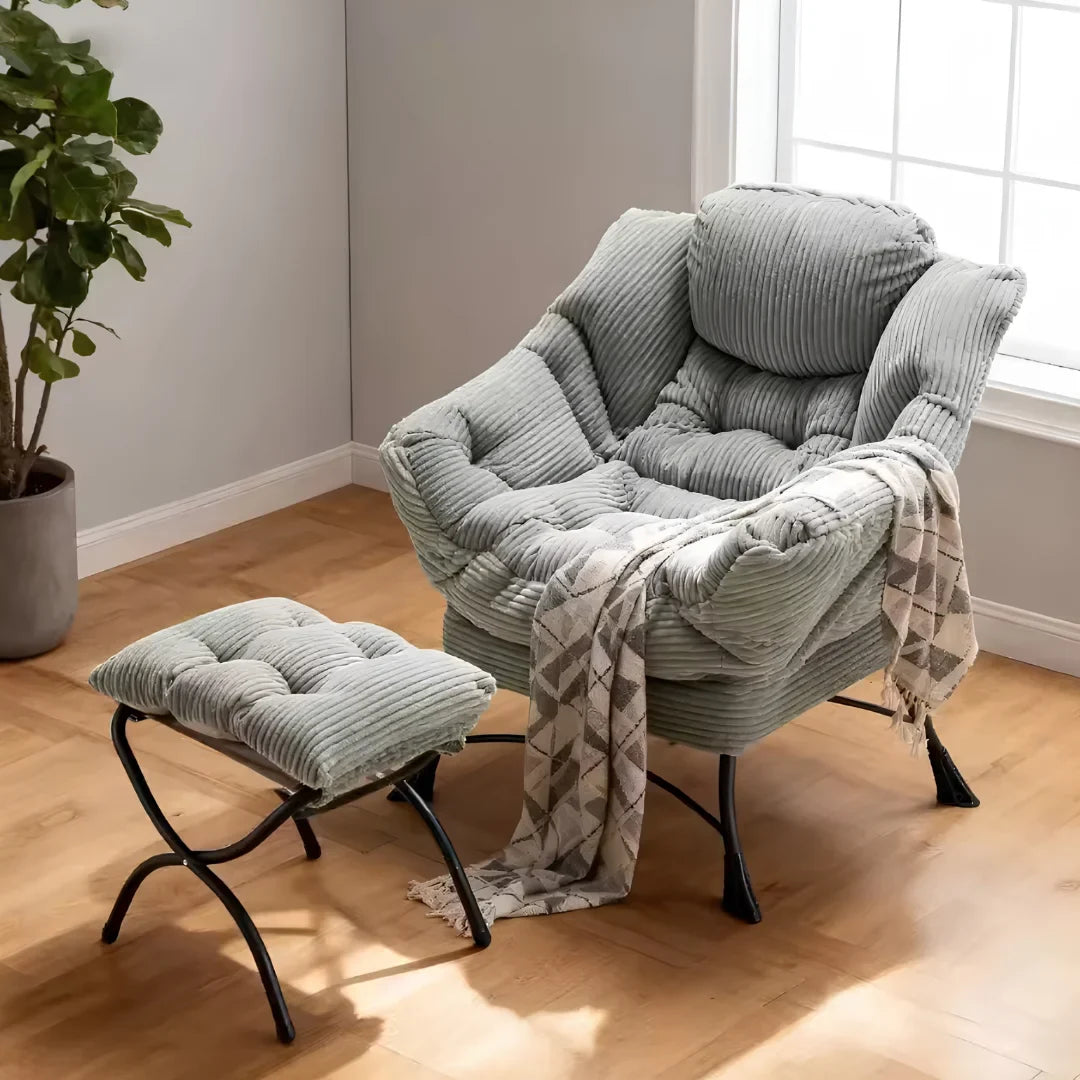 Sollievo Folding Lounge Chair with Ottoman