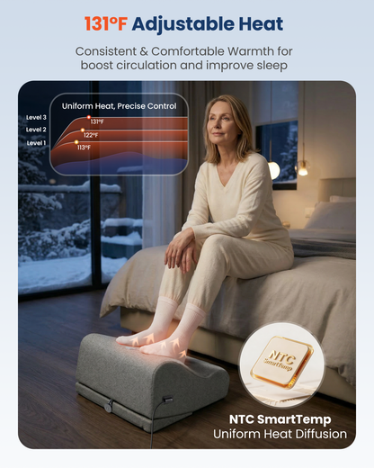 Sollievo Heated Vibration Footrest for Under-Desk Comfort