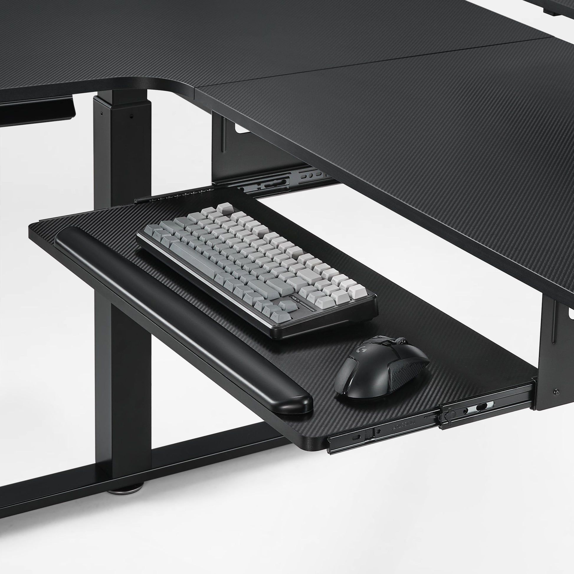 Eureka Ergonomic L-Shaped Standing Desk With 29-Inch Keyboard Tray and Equipped With Lip for Wrist Rest.