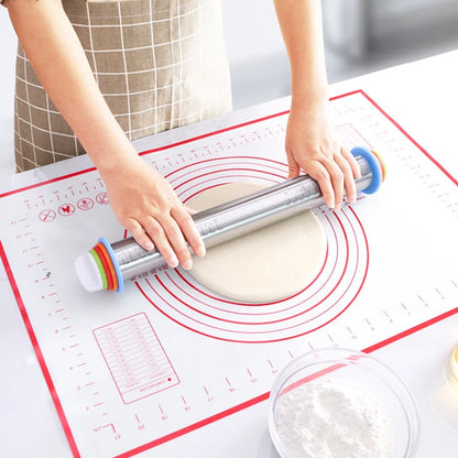 Sollievo Adjustable Rolling Pin with Measuring Rings