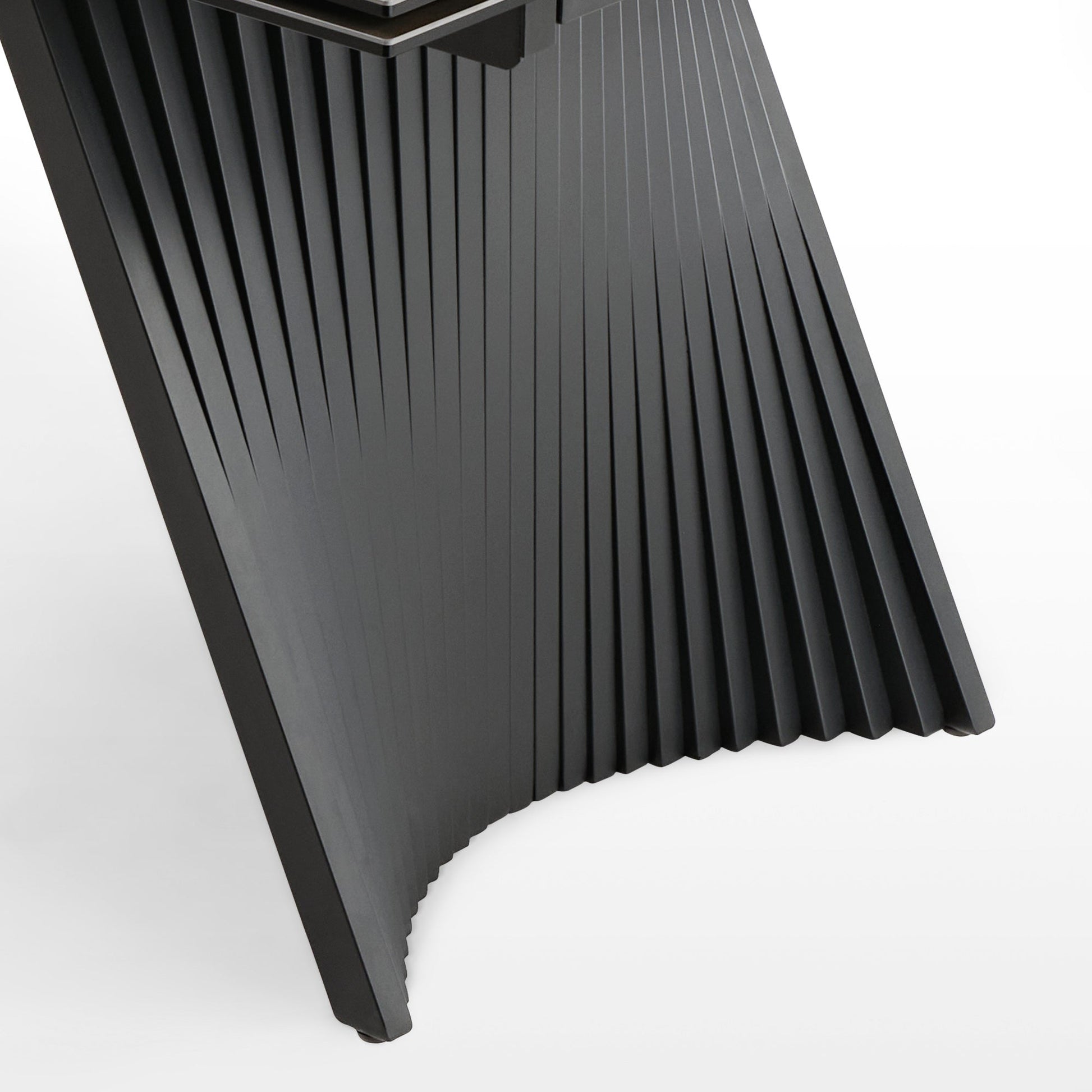 Charlotte Extendable Dining Table, Black Metal Leg Detail, Modern Design.