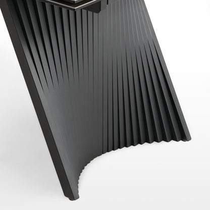 Charlotte Extendable Dining Table, Black Metal Leg Detail, Modern Design.