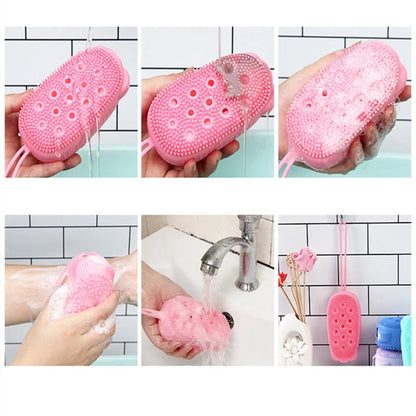 Sollievo Silicone Body Scrubber with Soap Dispenser