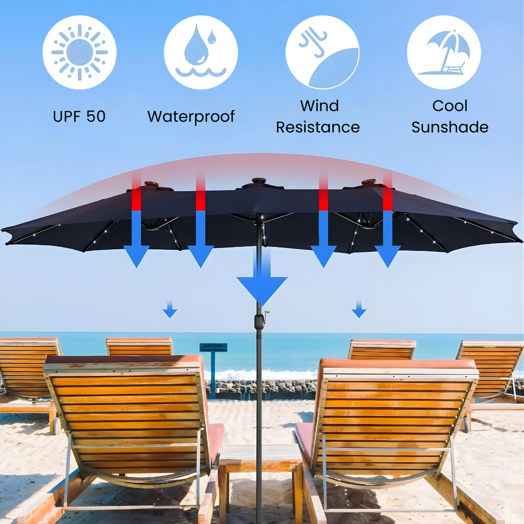Sollievo 13ft Solar LED Patio Umbrella