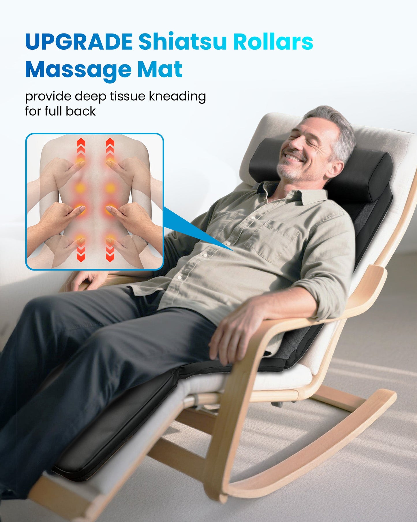 Sollievo Shiatsu Full Body Massage Mat with Heat, Back Massage Pad