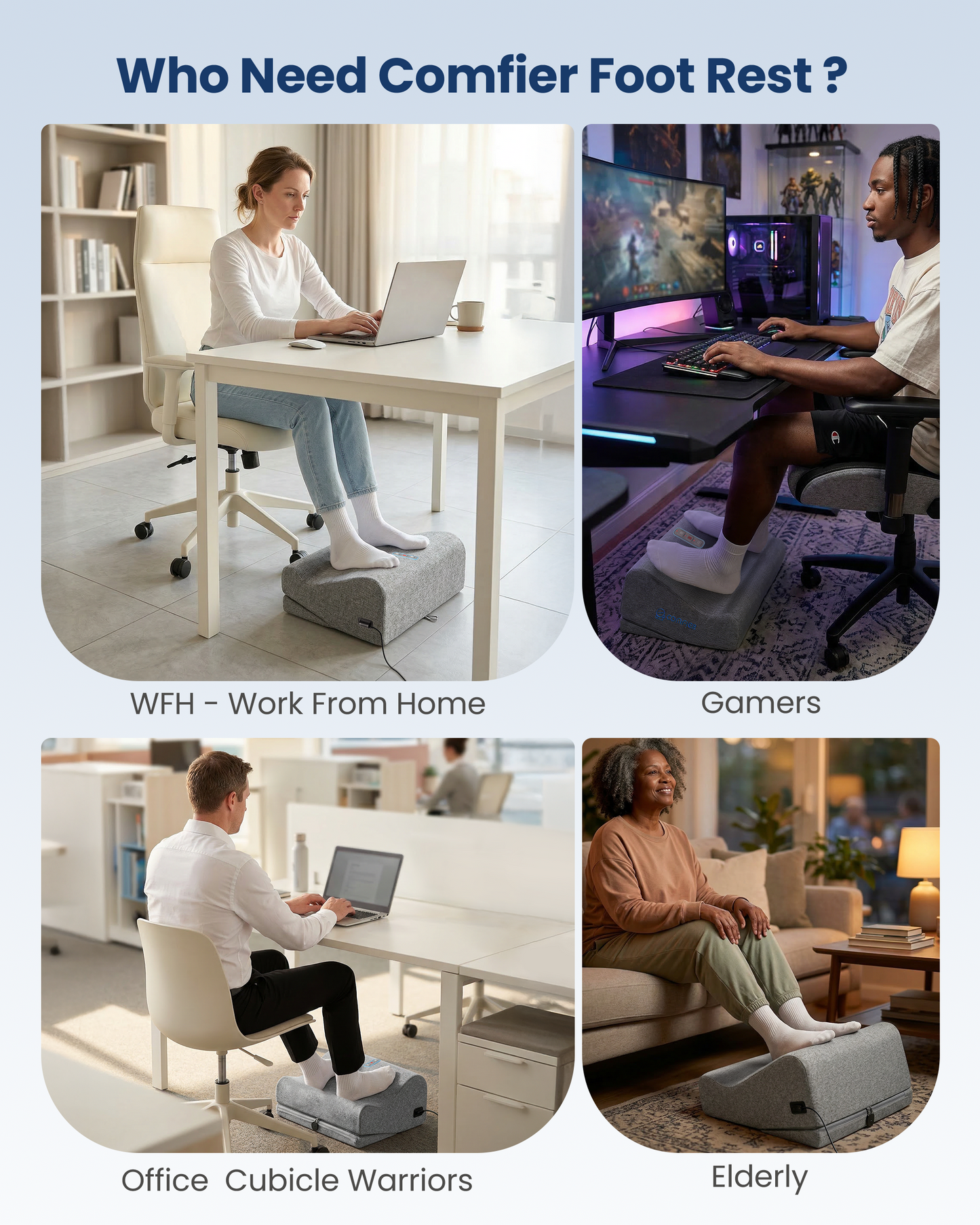 Sollievo Heated Vibration Footrest for Under-Desk Comfort