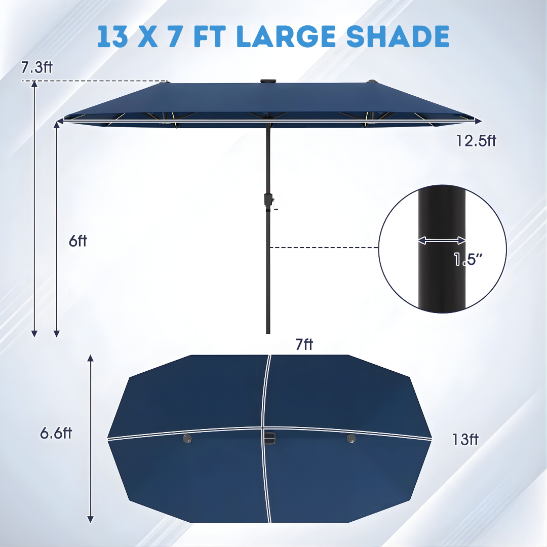 Sollievo 13ft Solar LED Patio Umbrella