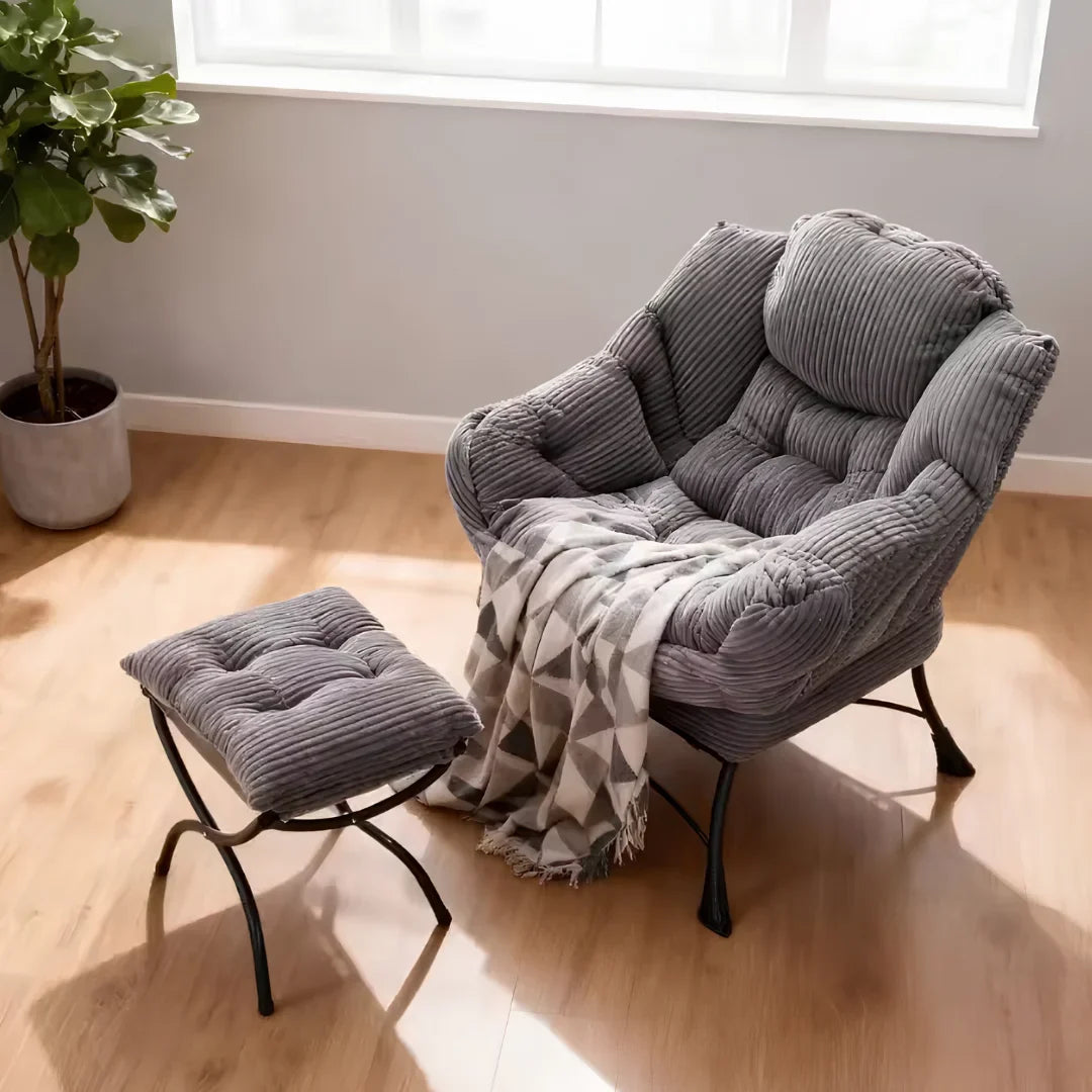 Sollievo Folding Lounge Chair with Ottoman