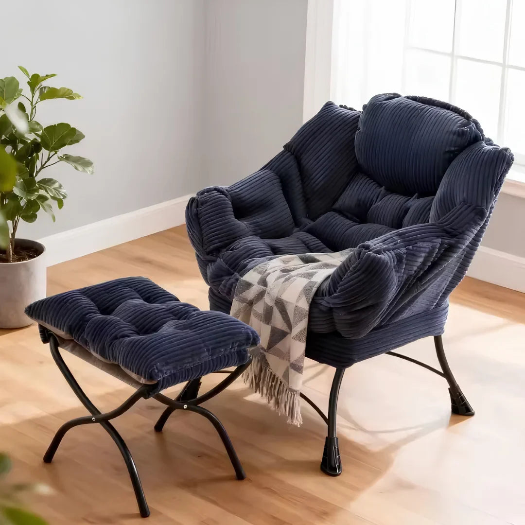 Sollievo Folding Lounge Chair with Ottoman