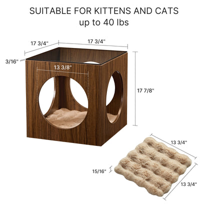 17.72" Peek-a-Boo Cat Bed Side Table Product Dimensions