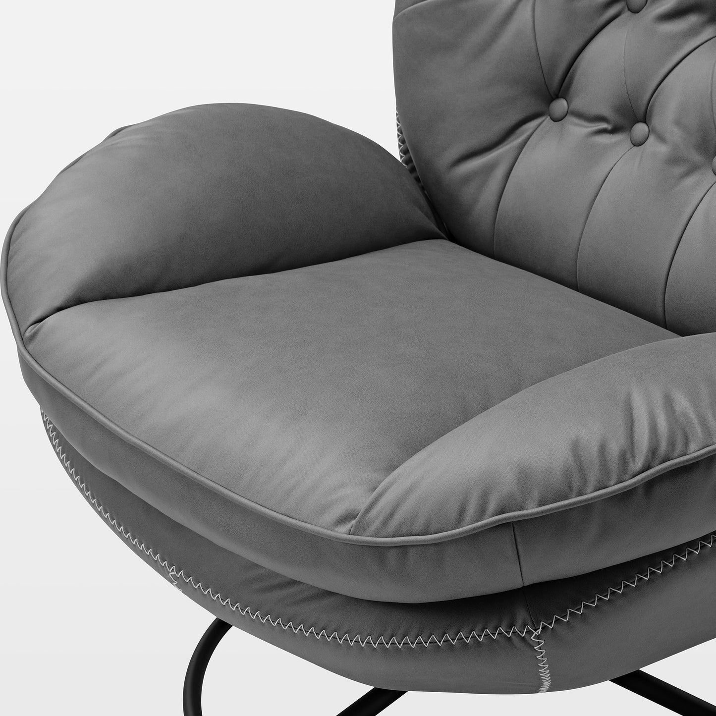 Camden, Modern Swivel Lounge Chair Using Technology Fabric and Integrated Backrest