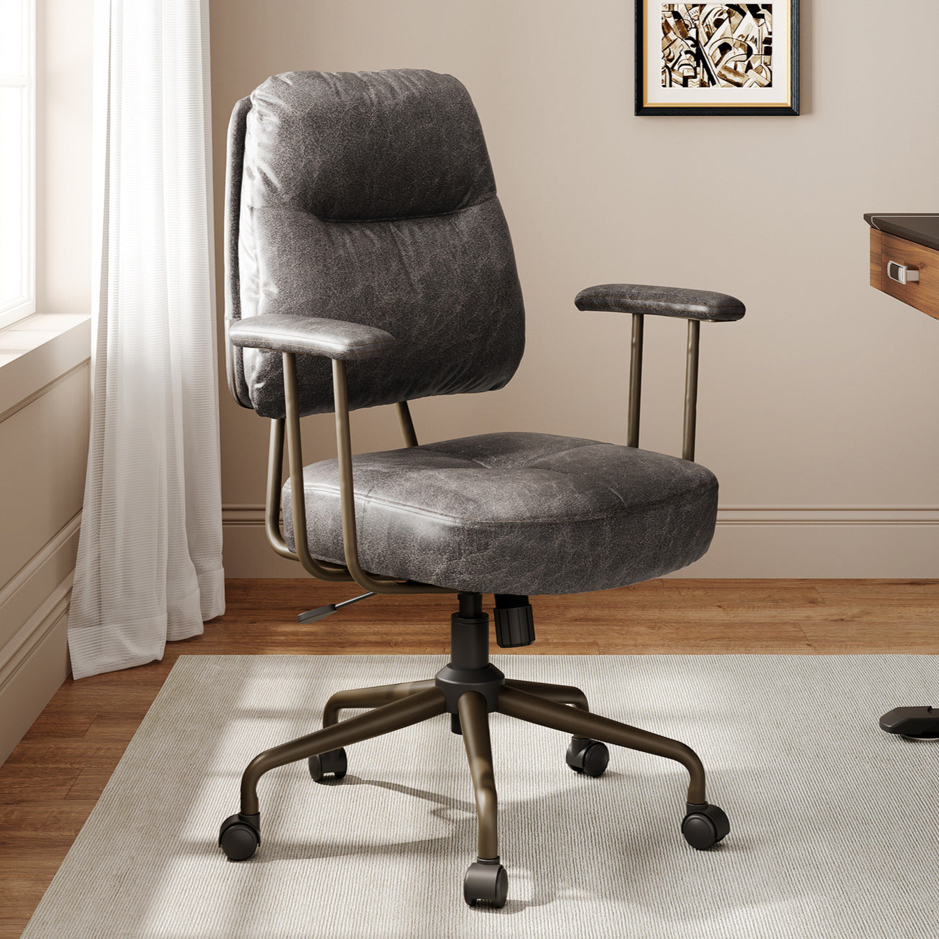 Sollievo Becky Vintage-Inspired Home Office Chair