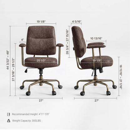 Sollievo Becky Vintage-Inspired Home Office Chair