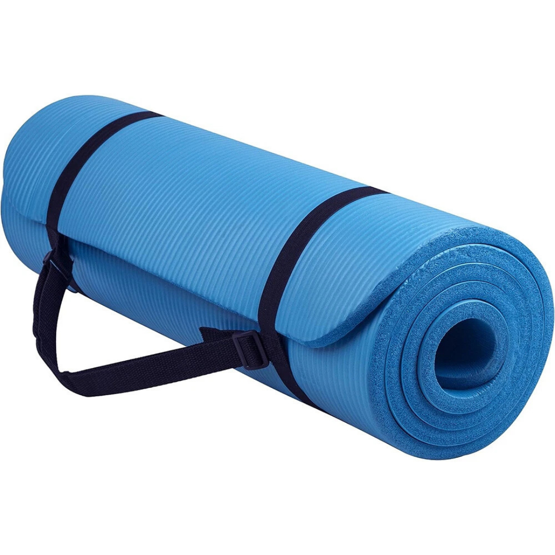 Sollievo Thick Non-Slip Yoga Mat with Strap
