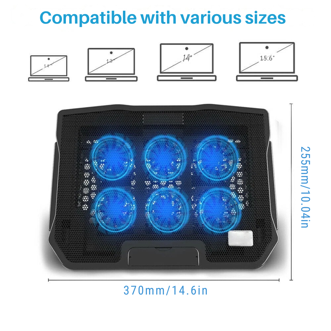 Sollievo 6-Fan Laptop Cooling Pad