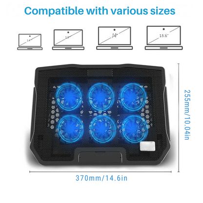 Sollievo 6-Fan Laptop Cooling Pad