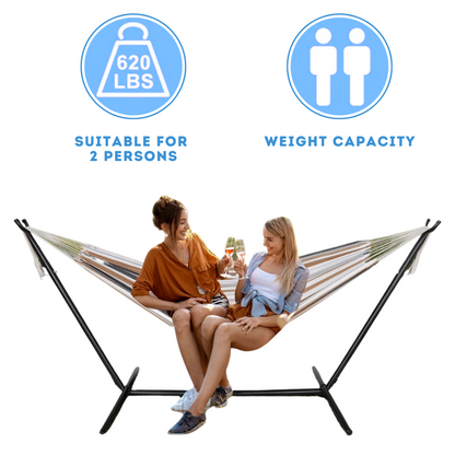 Sollievo Heavy-Duty 9FT Hammock with Stand
