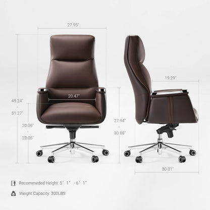 Sollievo Royal II Executive Office Chair, Silicone & Leather